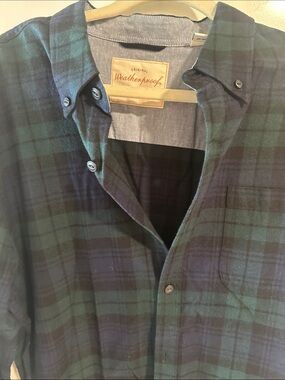 Weatherproof Men’s Black & Green Plaid Shirt Jacket